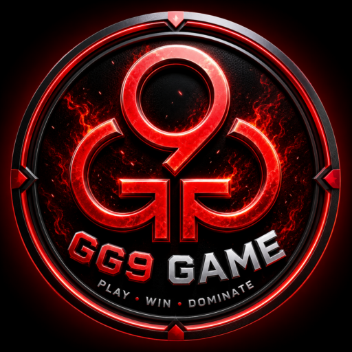 GG9 Game Download platform featuring a premium circular red gaming design for GG9 APK Download and online gaming.